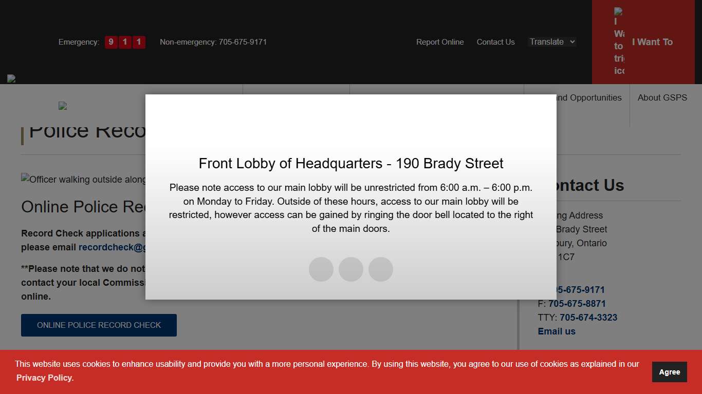 Police Record Checks - Greater Sudbury Police